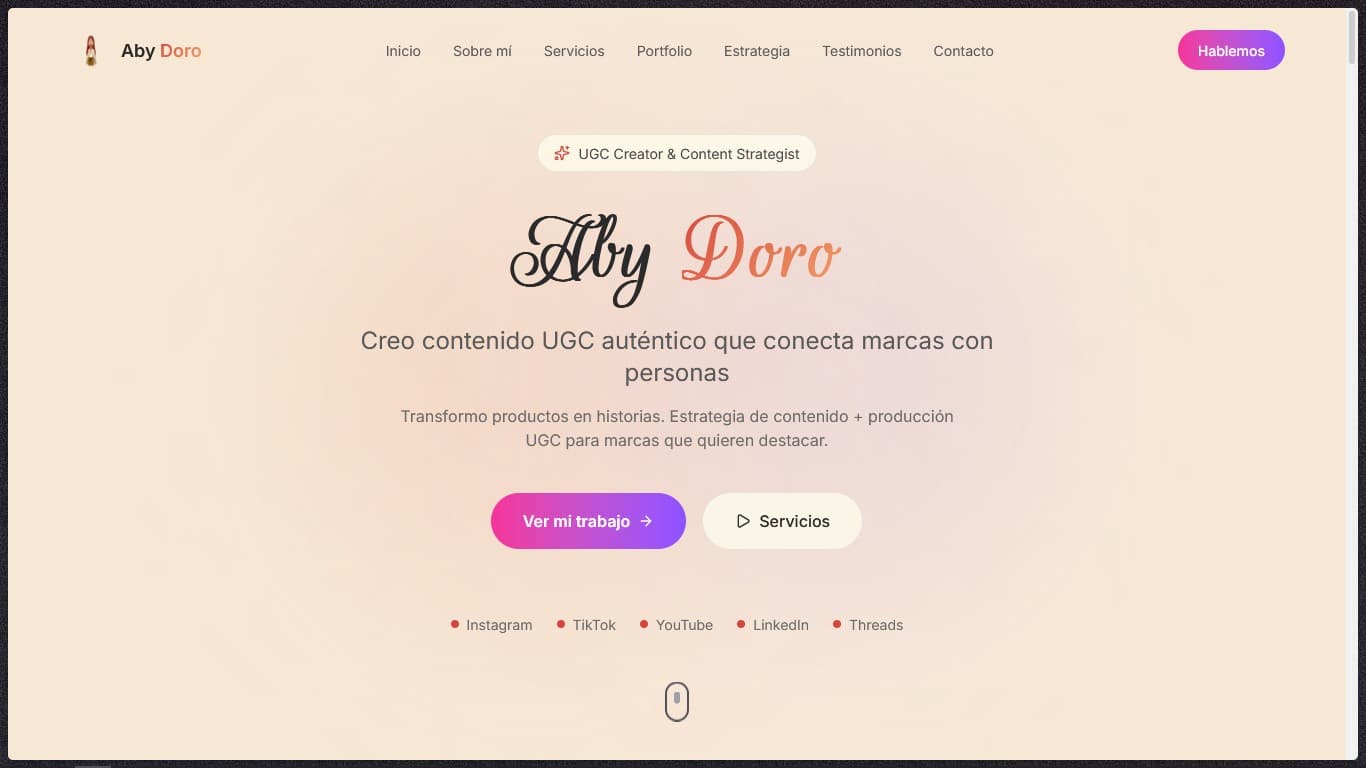 Portafolio creadora de contenido